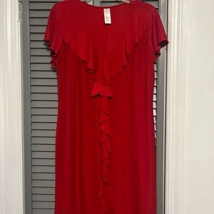 Elegant Red Ruffle Dress